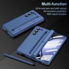 For Samsung Galaxy Z Fold5 5G Long Chi Grain Leather Shockproof Phone Case(Blue) - 3