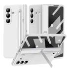 For Samsung Galaxy Z Fold7 5G Long Chi Grain Leather Shockproof Phone Case, No Pen(White) - 1