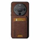 For Huawei Mate 60 Pro+ Suteni H02 Litchi Leather Card Wallet Stand Back Phone Case(Brown) - 1