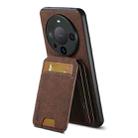 For Huawei Mate 60 Pro+ Suteni H02 Litchi Leather Card Wallet Stand Back Phone Case(Brown) - 2