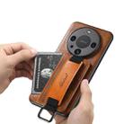 For Huawei Mate 60  Pro Suteni H13 Card Wallet Wrist Strap Holder PU Phone Case(Brown) - 3