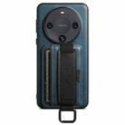 For Huawei Mate 60  Pro Suteni H13 Card Wallet Wrist Strap Holder PU Phone Case(Blue) - 1