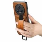 For Honor Magic6 Pro Suteni H13 Card Wallet Wrist Strap Holder PU Phone Case(Brown) - 3