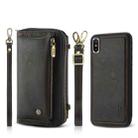 For iPhone X Crossbody Multi-functional Zipper Wallet Leather Phone Case(Black) - 1