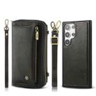 For Samsung Galaxy S24 Ultra 5G Crossbody Multi-functional Zipper Wallet Leather Phone Case(Black) - 1