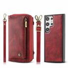 For Samsung Galaxy S23 Ultra 5G Crossbody Multi-functional Zipper Wallet Leather Phone Case(Red) - 1