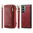 For Samsung Galaxy S23 5G Crossbody Multi-functional Zipper Wallet Leather Phone Case(Red) - 1