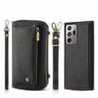 For Samsung Galaxy Note20 Crossbody Multi-functional Zipper Wallet Leather Phone Case(Black) - 1