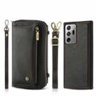 For Samsung Galaxy Note20 Ultra Crossbody Multi-functional Zipper Wallet Leather Phone Case(Black) - 1