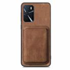 For OPPO A58 4G Retro Leather Card Bag Magnetic Phone Case(Brown) - 2