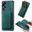 For OPPO A58 4G Retro Leather Card Bag Magnetic Phone Case(Green) - 1