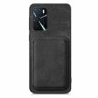 For OPPO A58 4G Retro Leather Card Bag Magnetic Phone Case(Black) - 2