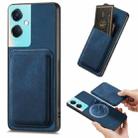 For OPPO K11 5G Retro Leather Card Bag Magnetic Phone Case(Blue) - 1