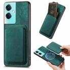 For OPPO K11 5G Retro Leather Card Bag Magnetic Phone Case(Green) - 1