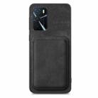 For OPPO A78 4G Retro Leather Card Bag Magnetic Phone Case(Black) - 2