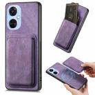 For OPPO K11X 5G Retro Leather Card Bag Magnetic Phone Case(Purple) - 1