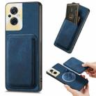 For OPPO Reno8 Z Retro Leather Card Bag Magnetic Phone Case(Blue) - 1