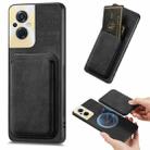 For OPPO Reno8 Z Retro Leather Card Bag Magnetic Phone Case(Black) - 1