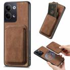 For OPPO Reno9 5G Retro Leather Card Bag Magnetic Phone Case(Brown) - 1