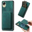 For OPPO A17K Retro Leather Card Bag Magnetic Phone Case(Green) - 1