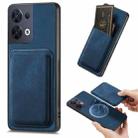 For OPPO Reno8 5G Retro Leather Card Bag Magnetic Phone Case(Blue) - 1