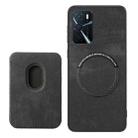 For OPPO A57 5G Retro Leather Card Bag Magnetic Phone Case(Black) - 3