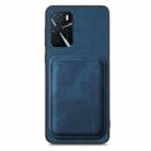 For OPPO Reno7 Pro 5G Retro Leather Card Bag Magnetic Phone Case(Blue) - 2