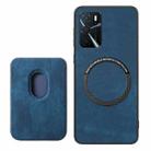 For OPPO Reno7 Pro 5G Retro Leather Card Bag Magnetic Phone Case(Blue) - 3