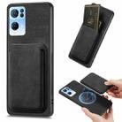 For OPPO Reno7 Pro 5G Retro Leather Card Bag Magnetic Phone Case(Black) - 1