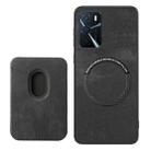 For OPPO Reno7 Pro 5G Retro Leather Card Bag Magnetic Phone Case(Black) - 3