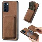 For OPPO Reno6 Z Retro Leather Card Bag Magnetic Phone Case(Brown) - 1