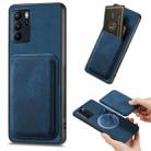 For OPPO Reno6 Z Retro Leather Card Bag Magnetic Phone Case(Blue) - 1