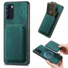 For OPPO Reno6 Z Retro Leather Card Bag Magnetic Phone Case(Green) - 1