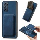 For OPPO Reno6 5G Retro Leather Card Bag Magnetic Phone Case(Blue) - 1