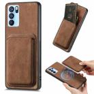 For OPPO Reno6 Pro 5G Retro Leather Card Bag Magnetic Phone Case(Brown) - 1