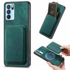 For OPPO Reno6 Pro 5G Retro Leather Card Bag Magnetic Phone Case(Green) - 1