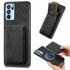 For OPPO Reno6 Pro 5G Retro Leather Card Bag Magnetic Phone Case(Black) - 1