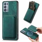 For OPPO Reno6 Pro+ Retro Leather Card Bag Magnetic Phone Case(Green) - 1