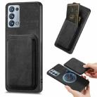 For OPPO Reno6 Pro+ Retro Leather Card Bag Magnetic Phone Case(Black) - 1