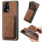 For OPPO F19 Retro Leather Card Bag Magnetic Phone Case(Brown) - 1