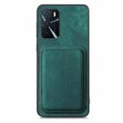 For OPPO F19 Pro Retro Leather Card Bag Magnetic Phone Case(Green) - 2