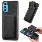 For OPPO Reno5 5G Retro Leather Card Bag Magnetic Phone Case(Black) - 1