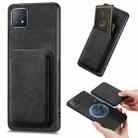 For OPPO A72 5G Retro Leather Card Bag Magnetic Phone Case(Black) - 1