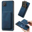 For OPPO A92S Retro Leather Card Bag Magnetic Phone Case(Blue) - 1