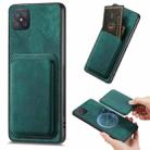 For OPPO A92S Retro Leather Card Bag Magnetic Phone Case(Green) - 1