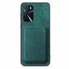 For OPPO A92S Retro Leather Card Bag Magnetic Phone Case(Green) - 2