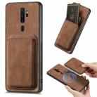 For OPPO A5 Retro Leather Card Bag Magnetic Phone Case(Brown) - 1