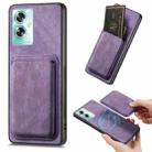 For OPPO A79 5G Retro Leather Card Bag Magnetic Phone Case(Purple) - 1