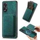 For OPPO A38 4G / A18 4G Retro Leather Card Bag Magnetic Phone Case(Green) - 1