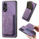 For OPPO A38 4G / A18 4G Retro Leather Card Bag Magnetic Phone Case(Purple) - 1